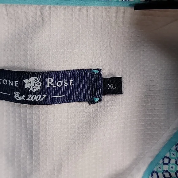 Stone rose white waffle knit dress shirt xl - Picture 3 of 6